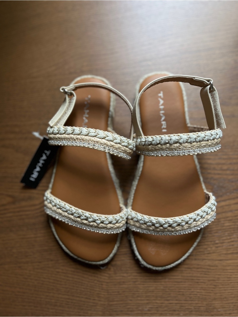 NWT Tahari Neutral Braided-Strap Women's Sandals